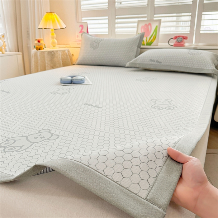 91家纺网 家纺一手货源 找家纺 （总）义博家纺 2026新款碳光印花冰丝席床铺款