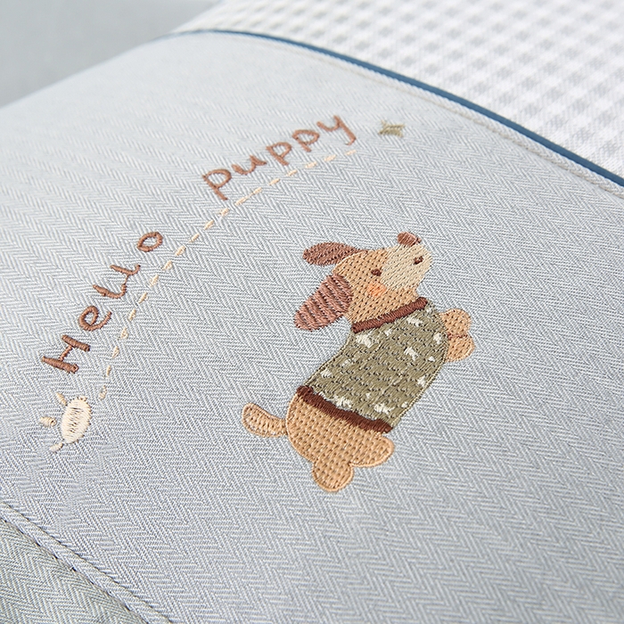 91家纺网 家纺一手货源 找家纺 小牛席业 2026新款双PE高凉感-腊肠狗格纹（荞麦枕）枕头枕芯 灰色