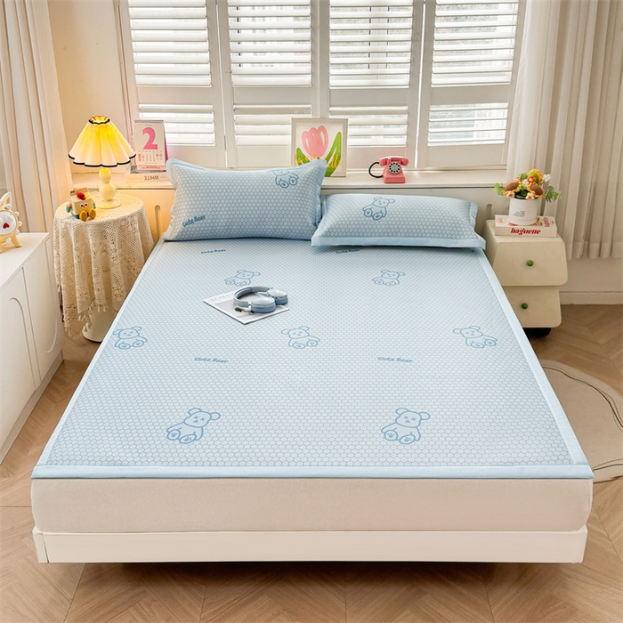 91家纺网 家纺一手货源 找家纺 （总）义博家纺 2026新款碳光印花冰丝席床铺款