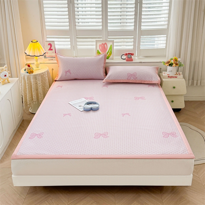 91家纺网 家纺一手货源 找家纺 （总）义博家纺 2026新款碳光印花冰丝席床铺款