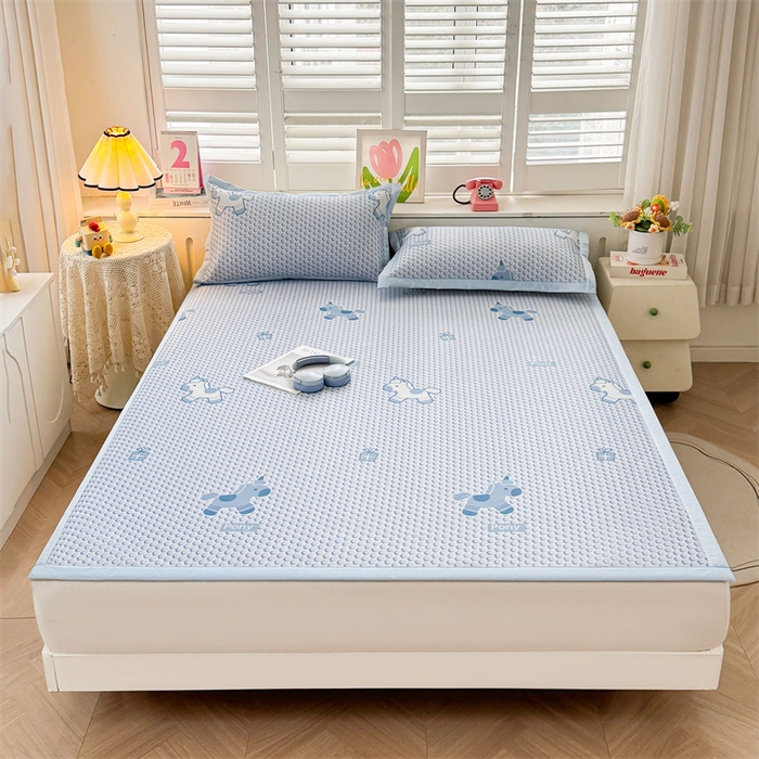 91家纺网 家纺一手货源 找家纺 （总）义博家纺 2026新款碳光印花冰丝席床铺款