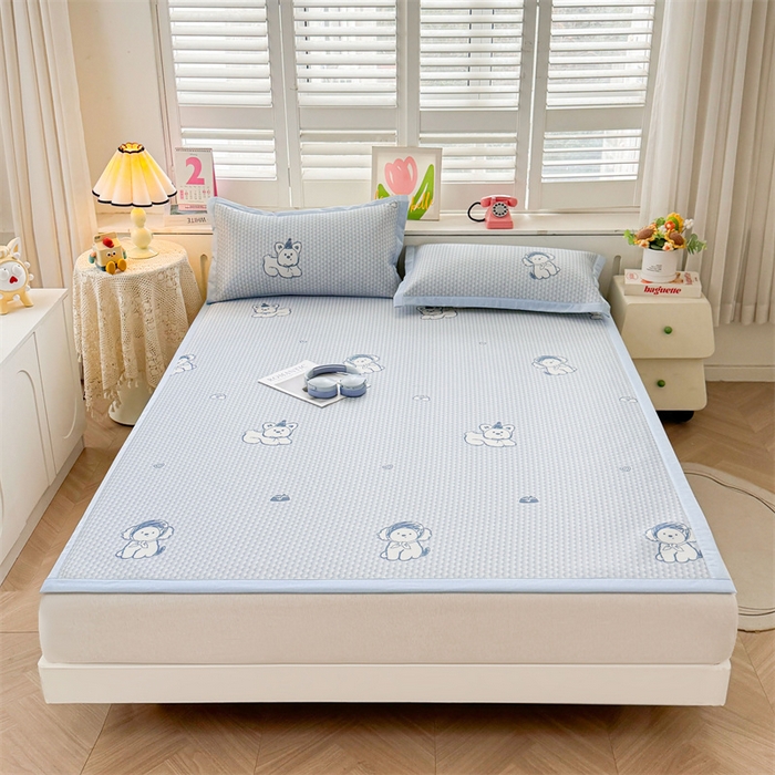 91家纺网 家纺一手货源 找家纺 （总）义博家纺 2026新款碳光印花冰丝席床铺款