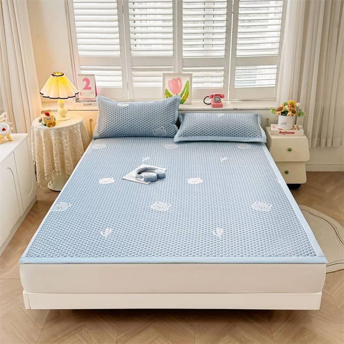 91家纺网 家纺一手货源 找家纺 （总）义博家纺 2026新款碳光印花冰丝席床铺款