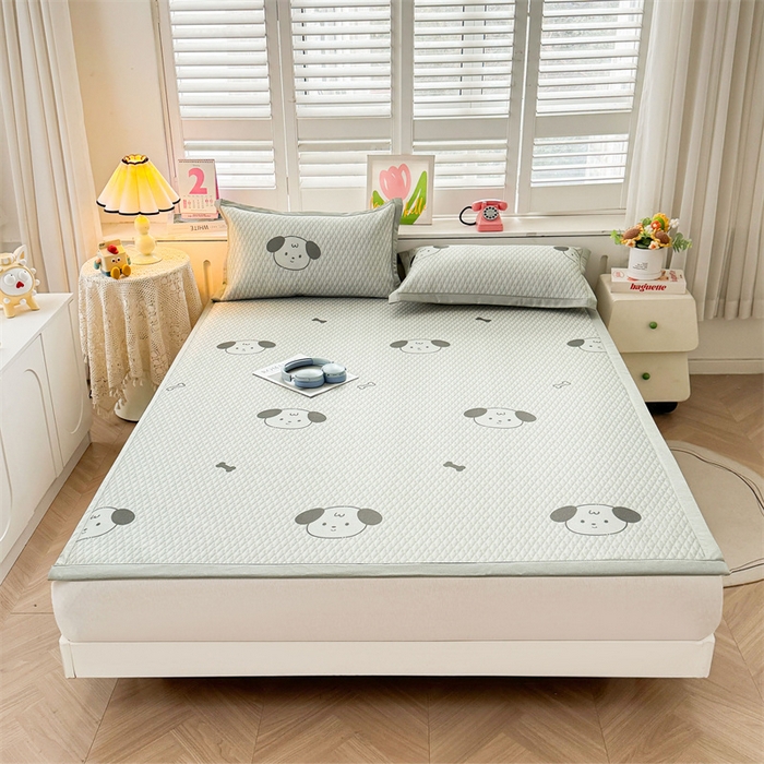 91家纺网 家纺一手货源 找家纺 （总）义博家纺 2026新款碳光印花冰丝席床铺款