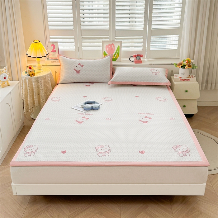 91家纺网 家纺一手货源 找家纺 （总）义博家纺 2026新款碳光印花冰丝席床铺款