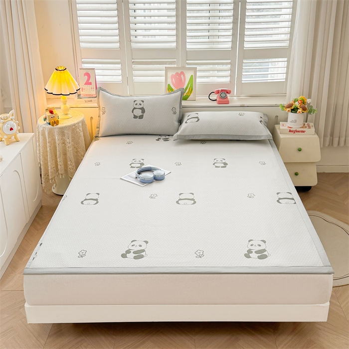 91家纺网 家纺一手货源 找家纺 （总）义博家纺 2026新款碳光印花冰丝席床铺款