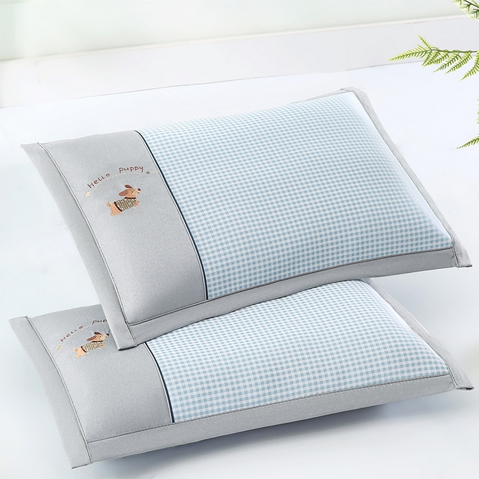 91家纺网 家纺一手货源 找家纺 （总）小牛席业 2026新款双PE高凉感-腊肠狗格纹（夏凉枕）枕头枕芯