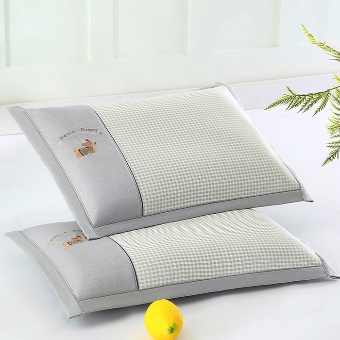 91家纺网 家纺一手货源 找家纺 （总）小牛席业 2026新款双PE高凉感-腊肠狗格纹（夏凉枕）枕头枕芯
