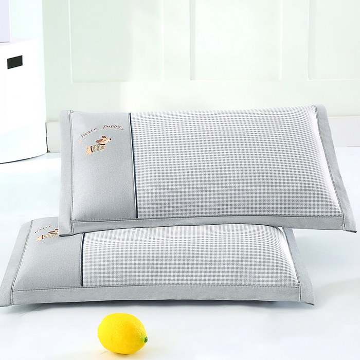 91家纺网 家纺一手货源 找家纺 （总）小牛席业 2026新款双PE高凉感-腊肠狗格纹（夏凉枕）枕头枕芯