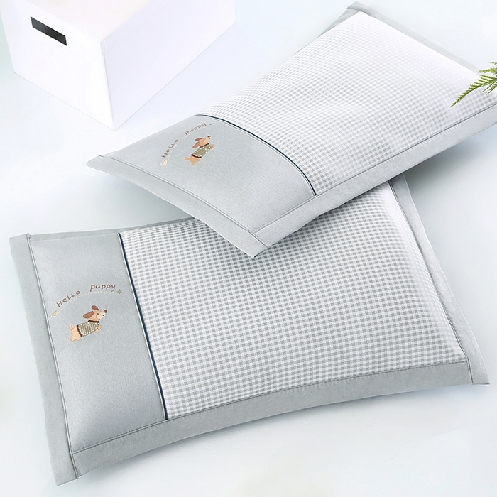 91家纺网 家纺一手货源 找家纺 （总）小牛席业 2026新款双PE高凉感-腊肠狗格纹（夏凉枕）枕头枕芯