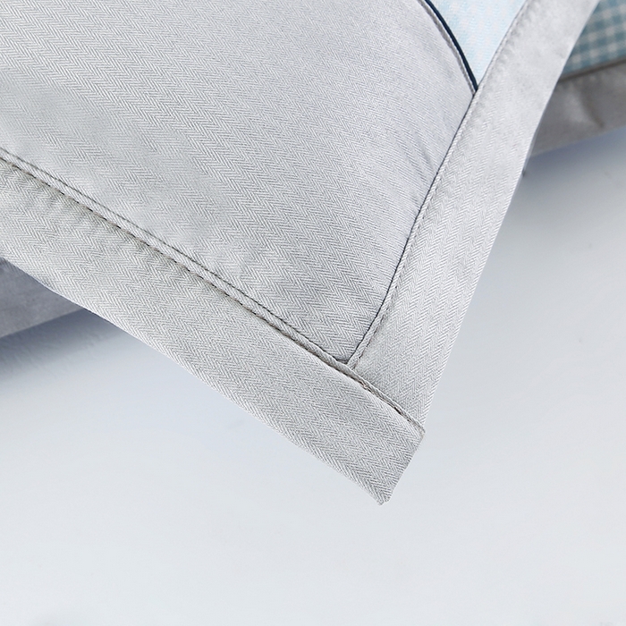 91家纺网 家纺一手货源 找家纺 小牛席业 2026新款双PE高凉感-腊肠狗格纹（夏凉枕）枕头枕芯 蓝色