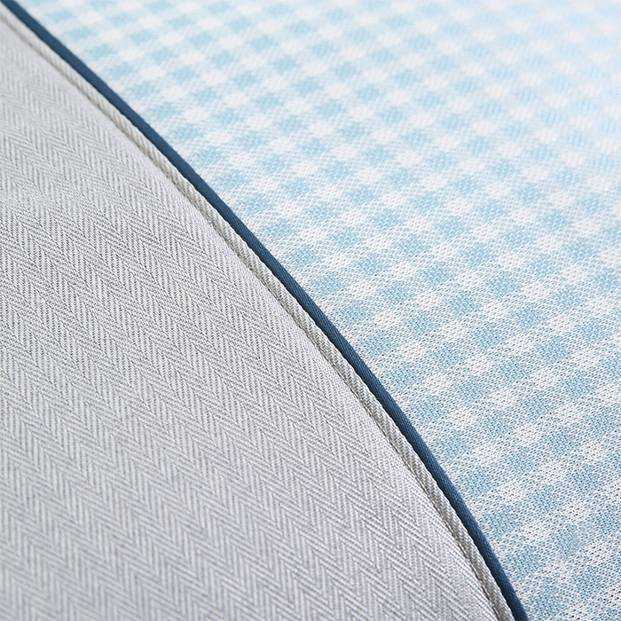 91家纺网 家纺一手货源 找家纺 小牛席业 2026新款双PE高凉感-腊肠狗格纹（夏凉枕）枕头枕芯 蓝色