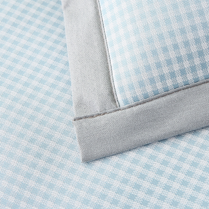 91家纺网 家纺一手货源 找家纺 小牛席业 2026新款双PE高凉感-腊肠狗格纹（夏凉枕）枕头枕芯 蓝色