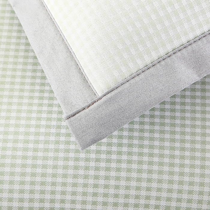 91家纺网 家纺一手货源 找家纺 小牛席业 2026新款双PE高凉感-腊肠狗格纹（夏凉枕）枕头枕芯 绿色