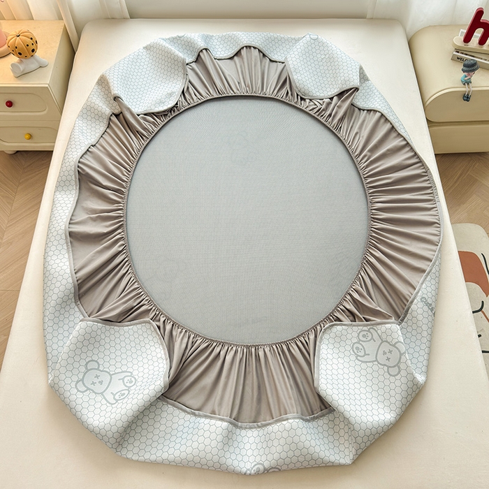 91家纺网 家纺一手货源 找家纺 （总）义博家纺 2026新款碳光冰丝席5D印花床笠款