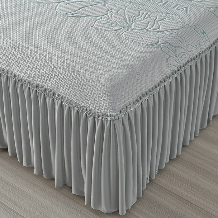 91家纺网 家纺一手货源 找家纺 （总）诺梵家纺 2026新款 pe 乙纶立体提花凉豆豆席凉席床裙款【控价1.5米119 ；1.8米129；2.0米139】