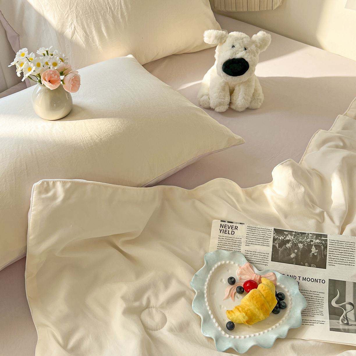 91家纺网 家纺一手货源 找家纺 冕悠家纺 2026春夏新款A类高克重超级无敌柔软水洗棉拼色夏被空调被夏凉被四件套 幕山紫+芝士粉-夏凉被