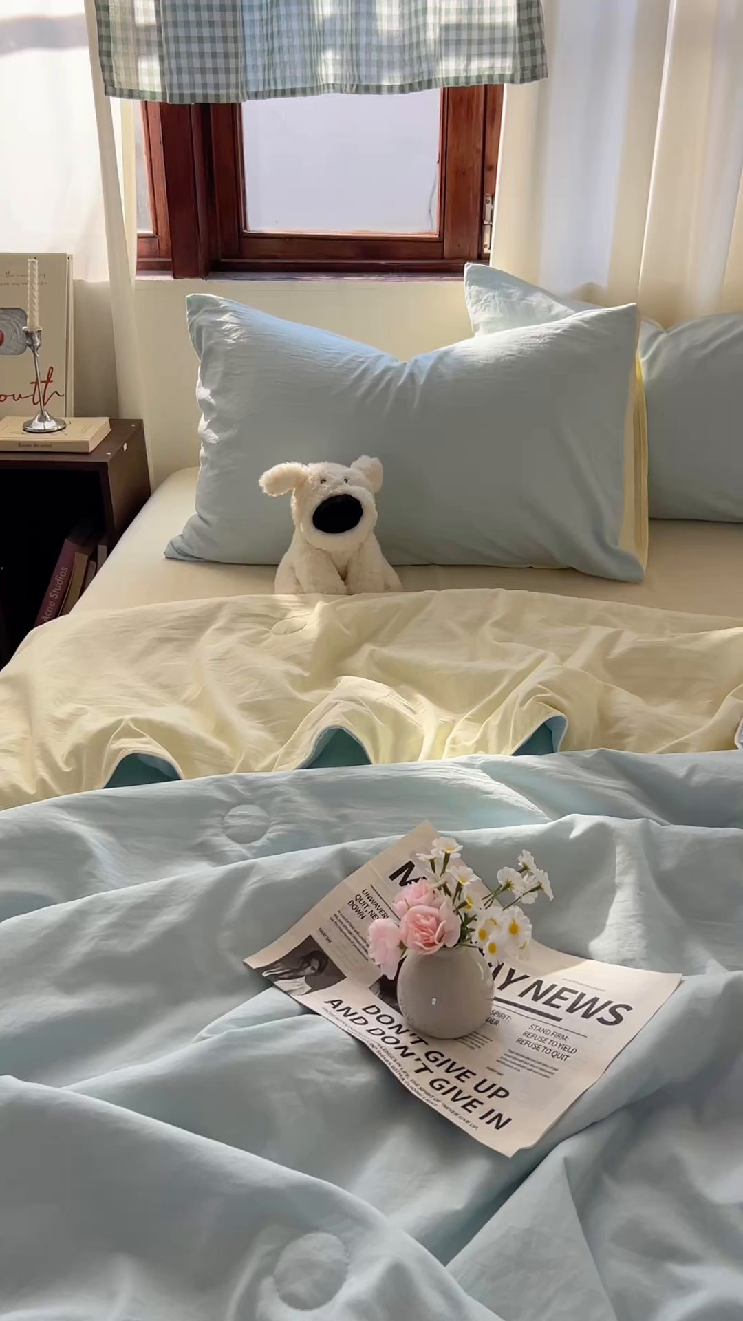 91家纺网 家纺一手货源 找家纺 冕悠家纺 2026春夏新款A类高克重超级无敌柔软水洗棉拼色夏被空调被夏凉被四件套 芝士+云水蓝-夏凉被