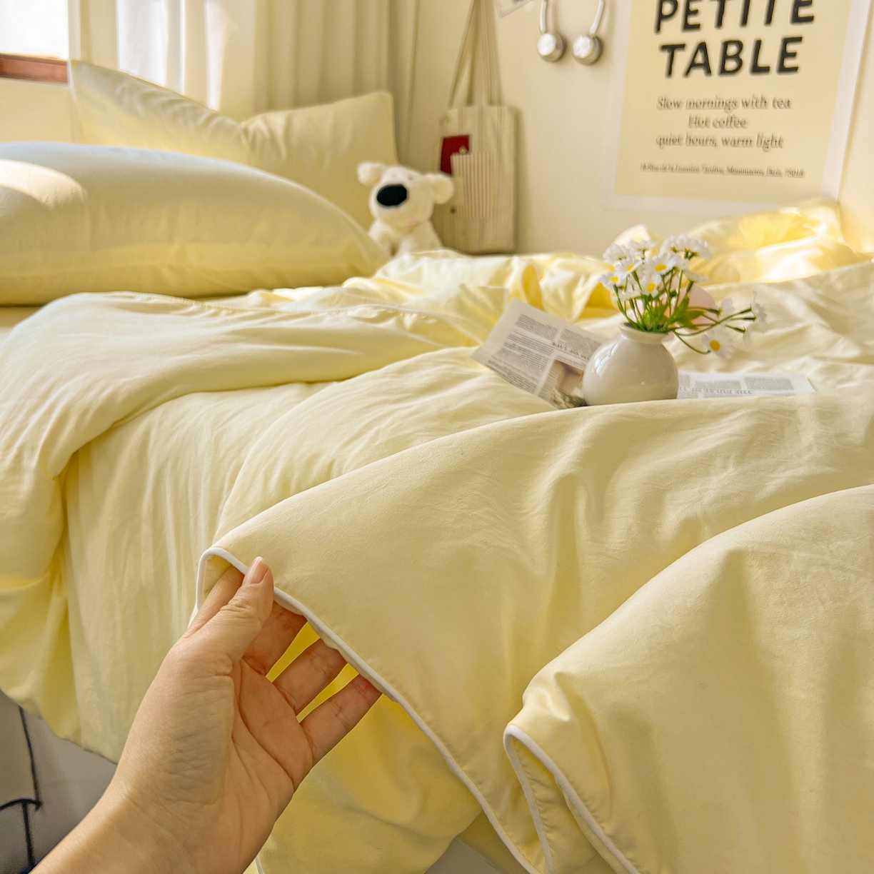 91家纺网 家纺一手货源 找家纺 冕悠家纺 2026春夏新款A类高克重超级无敌柔软水洗棉拼色夏被空调被夏凉被四件套 芝士-夏凉被