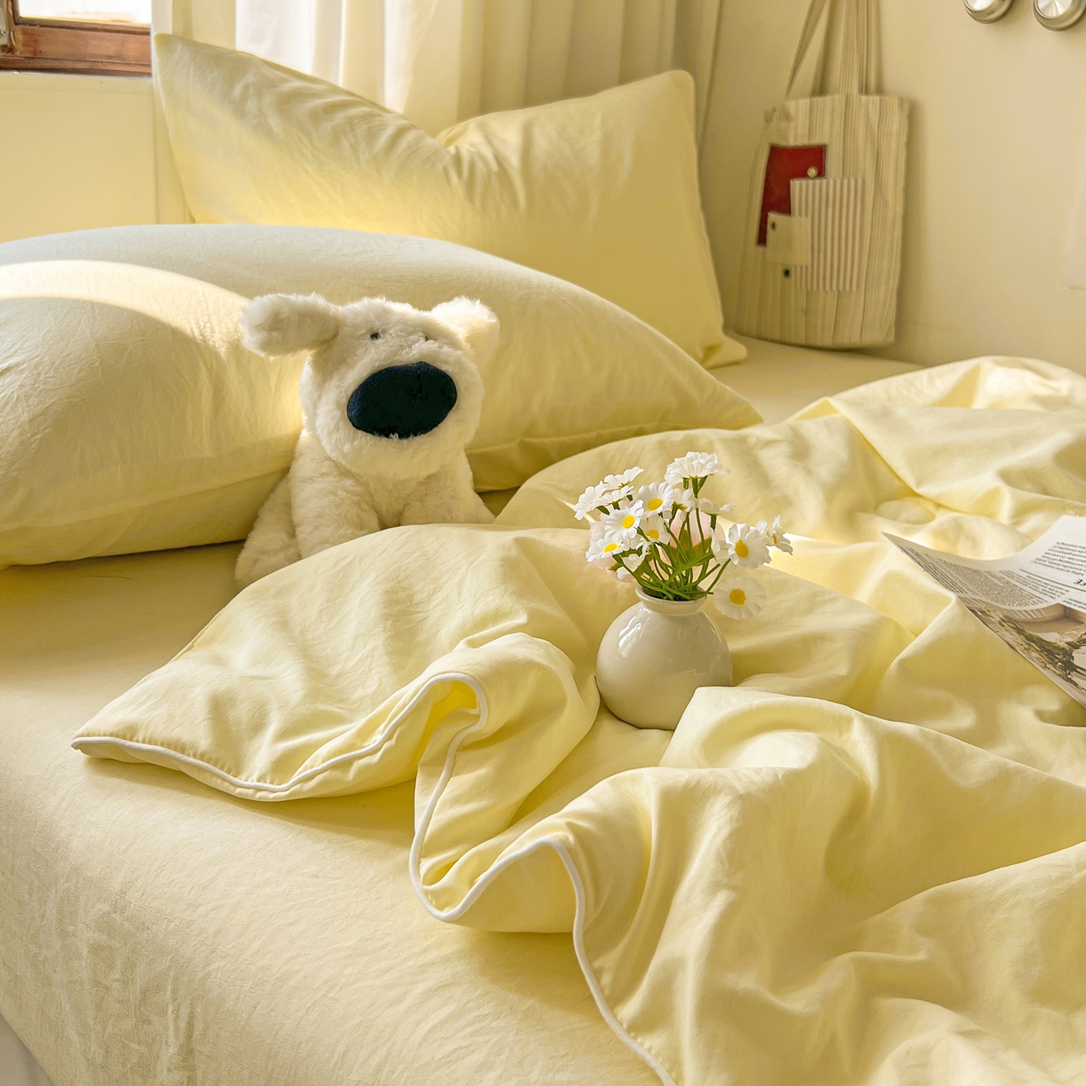 91家纺网 家纺一手货源 找家纺 冕悠家纺 2026春夏新款A类高克重超级无敌柔软水洗棉拼色夏被空调被夏凉被四件套 芝士-夏凉被