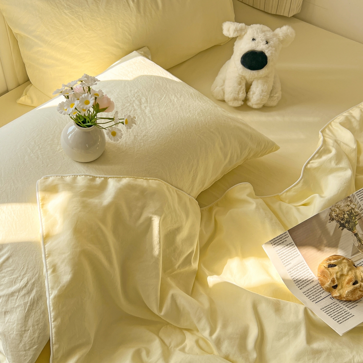 91家纺网 家纺一手货源 找家纺 冕悠家纺 2026春夏新款A类高克重超级无敌柔软水洗棉拼色夏被空调被夏凉被四件套 芝士-夏凉被