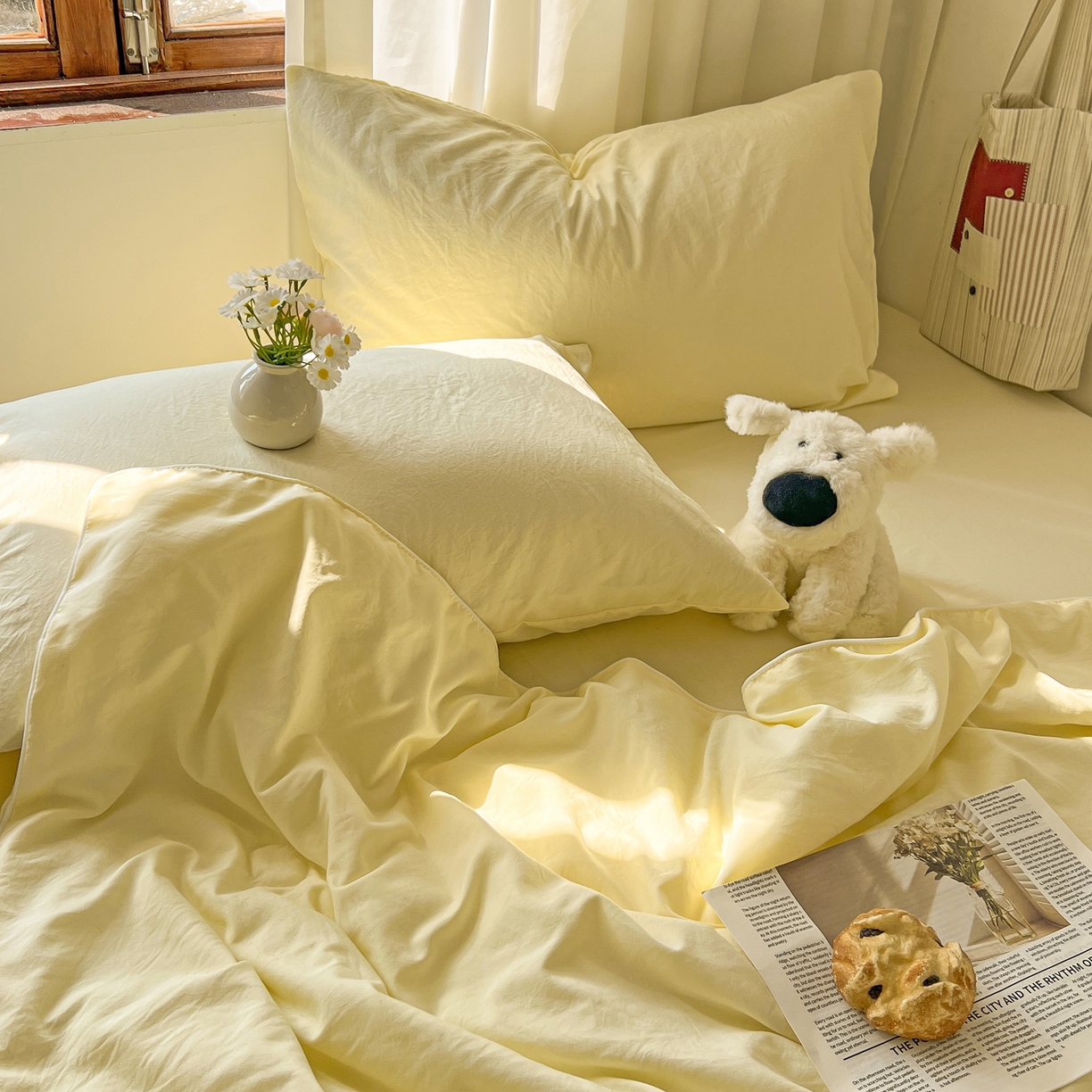 91家纺网 家纺一手货源 找家纺 冕悠家纺 2026春夏新款A类高克重超级无敌柔软水洗棉拼色夏被空调被夏凉被四件套 芝士-夏凉被