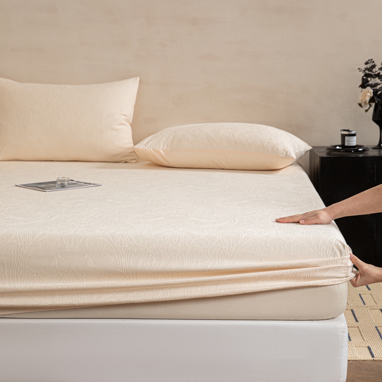 91家纺网 家纺一手货源 找家纺 （总）眠博士 2026春夏新款60水洗立体提花床笠床笠单价