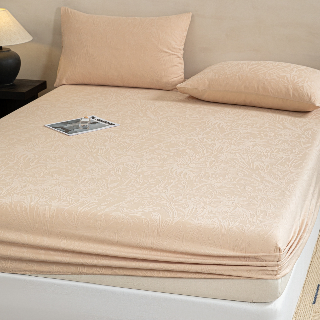 91家纺网 家纺一手货源 找家纺 眠博士 2026春夏新款60水洗立体提花床笠床笠单价 床笠-绵语-卡其