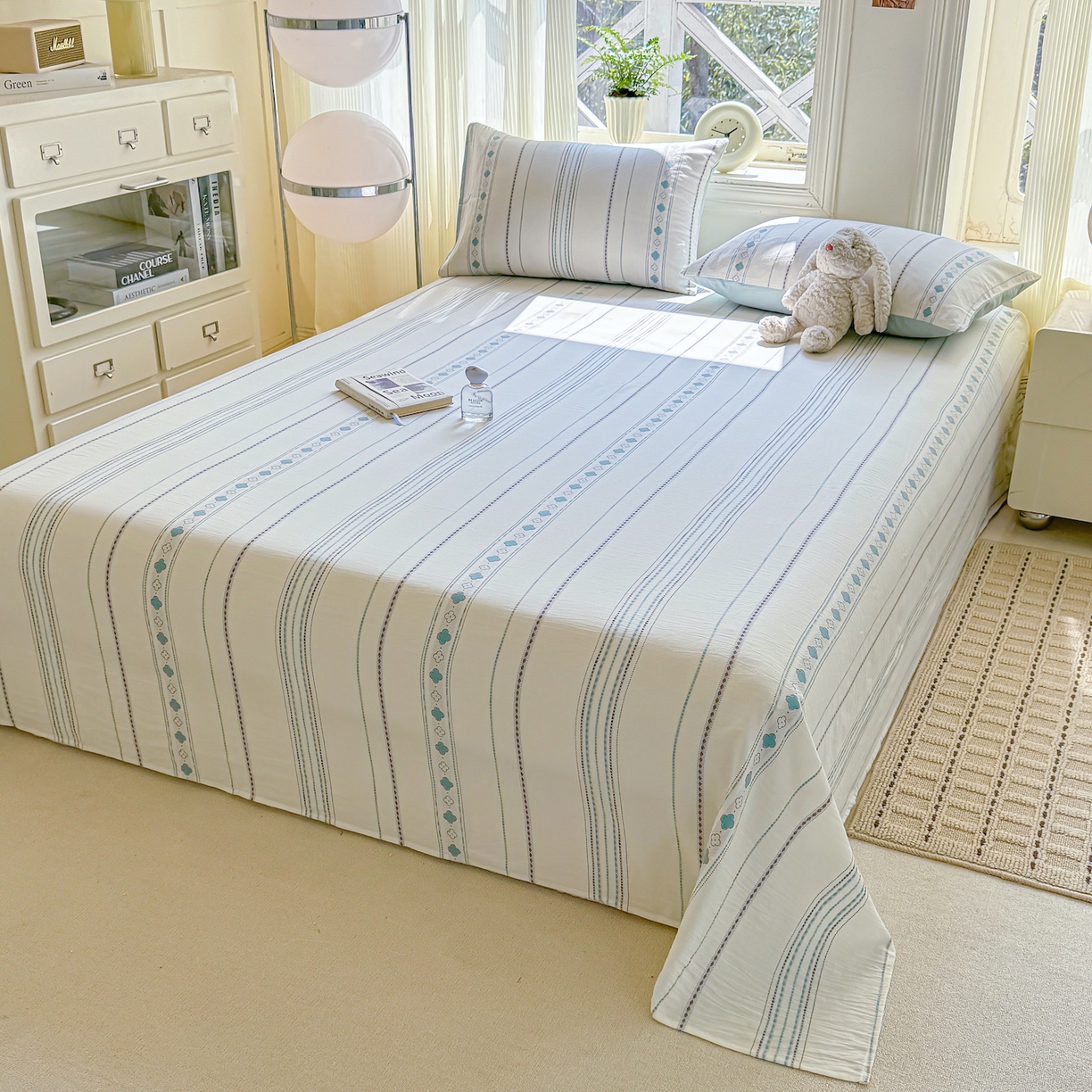 91家纺网 家纺一手货源 找家纺 （总）灰鲸 2026新款全棉纯棉色织提花床单单床单床单单件