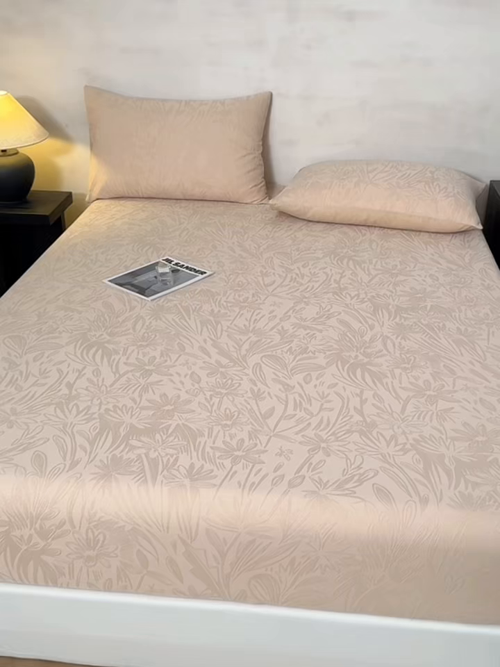 91家纺网 家纺一手货源 找家纺 眠博士 2026春夏新款60水洗立体提花床笠床笠单价 床笠-绵语-卡其