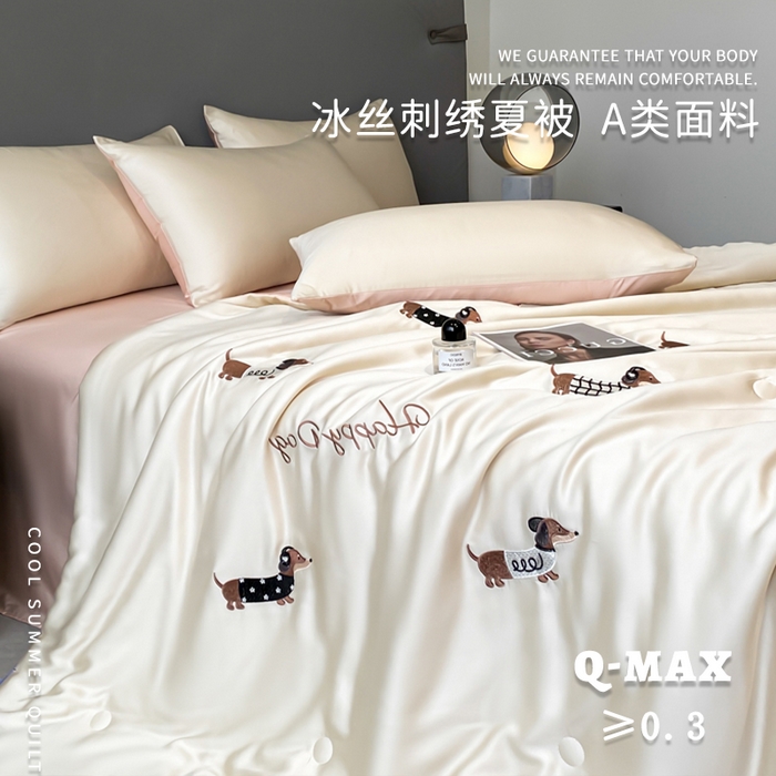 91家纺网 家纺一手货源 找家纺 （总）丝芙妮家居（原乐视家纺） 2026春夏新款水洗冰丝夏被夏凉被空调被四件套-满绣系列