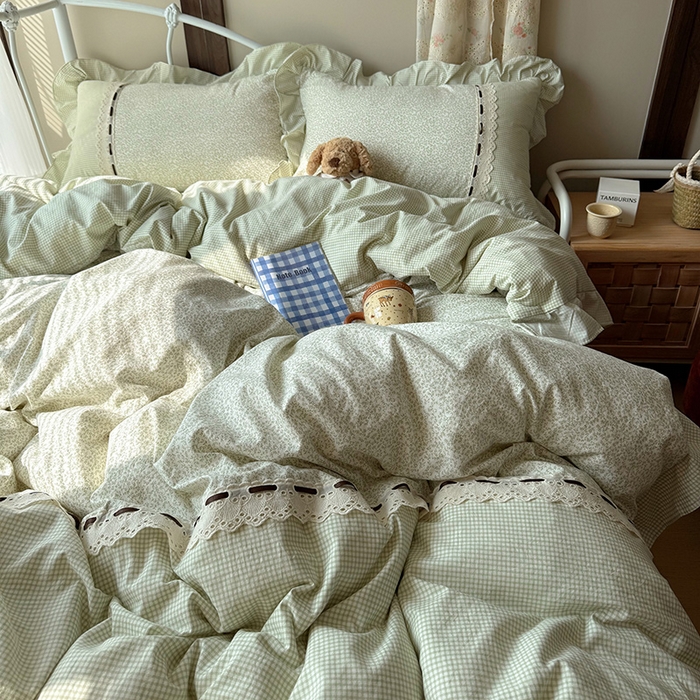 91家纺网 家纺一手货源 找家纺 韩都家居 2026春夏新款亲肤舒适毛巾绣四件套（包含买家秀原图） 小女孩