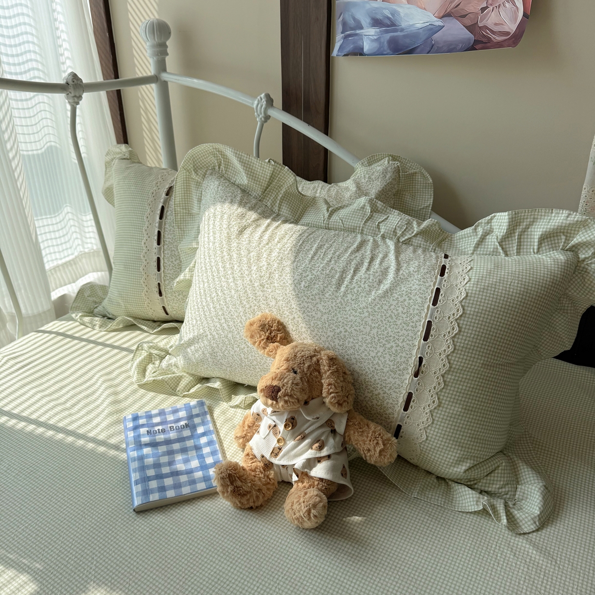 91家纺网 家纺一手货源 找家纺 （总）韩都家居 2026春夏新款韩式小碎花水洗古棉花边四件套