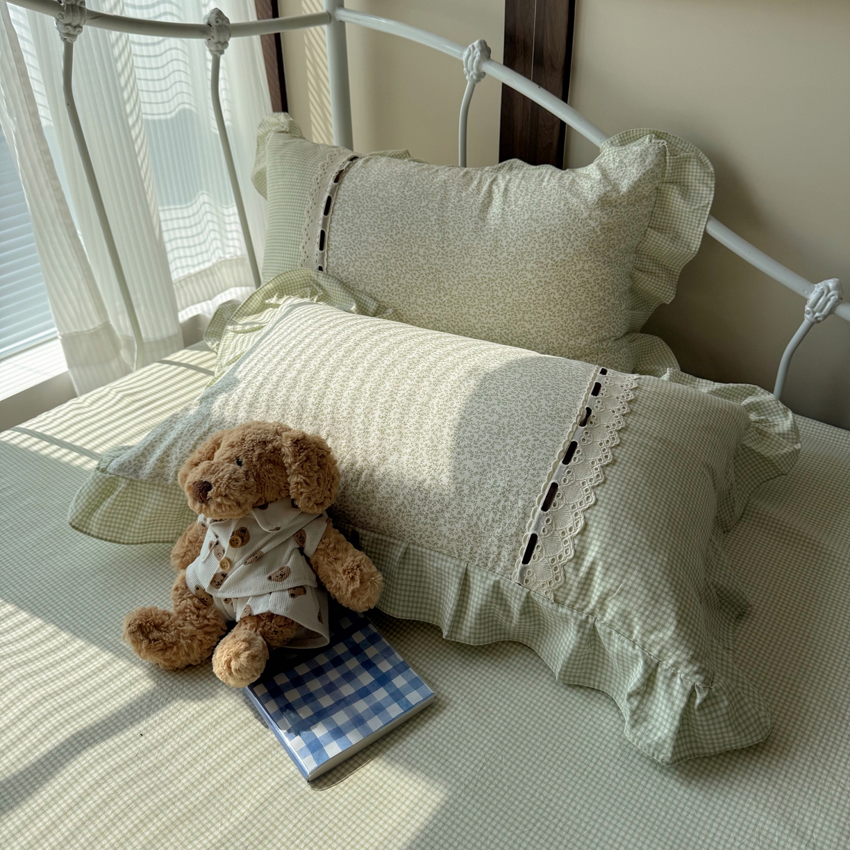 91家纺网 家纺一手货源 找家纺 （总）韩都家居 2026春夏新款韩式小碎花水洗古棉花边四件套