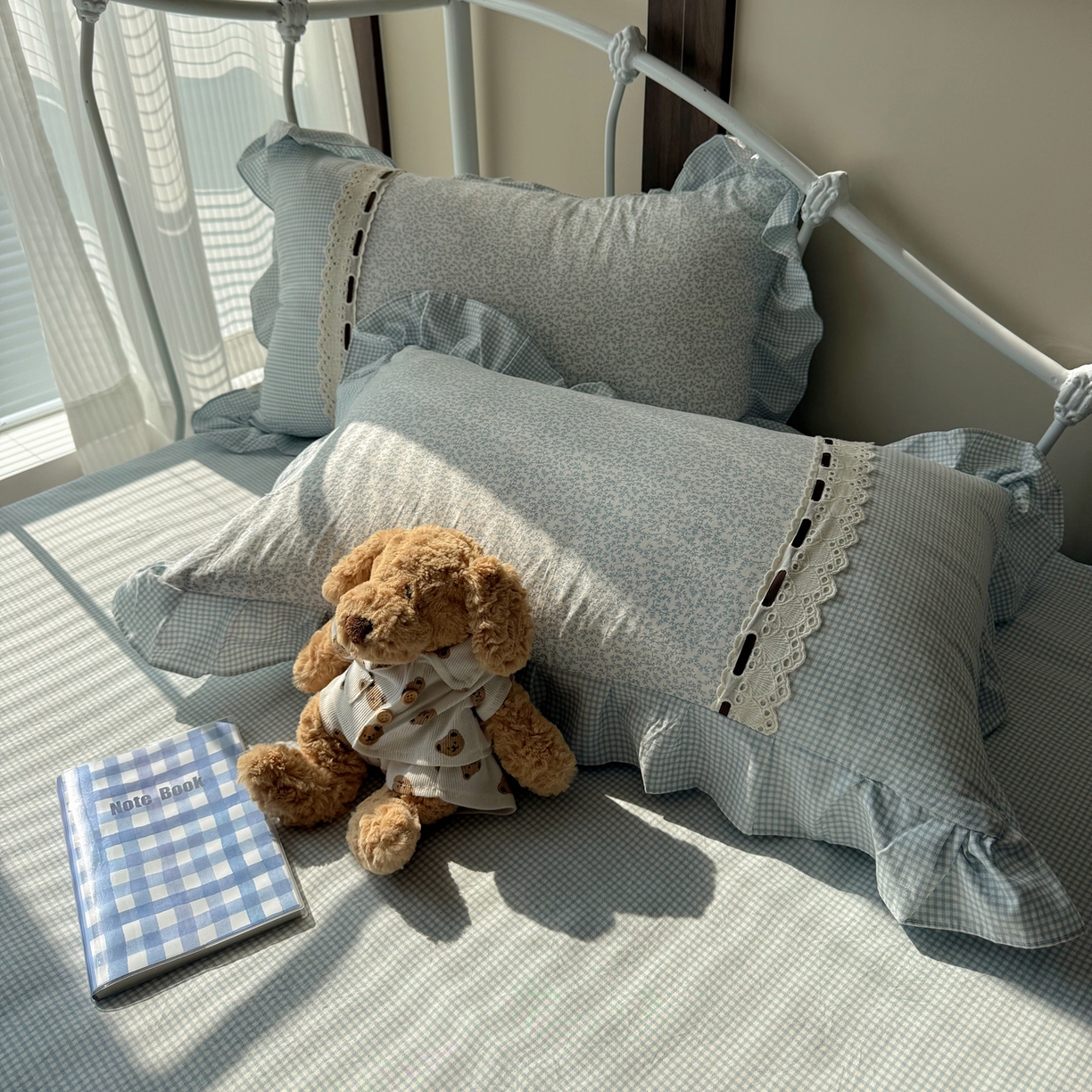 91家纺网 家纺一手货源 找家纺 韩都家居 2026春夏新款韩式小碎花水洗古棉花边四件套 秘境-兰