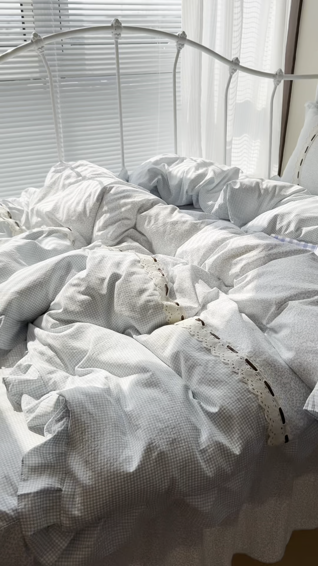 91家纺网 家纺一手货源 找家纺 韩都家居 2026春夏新款韩式小碎花水洗古棉花边四件套 秘境-兰