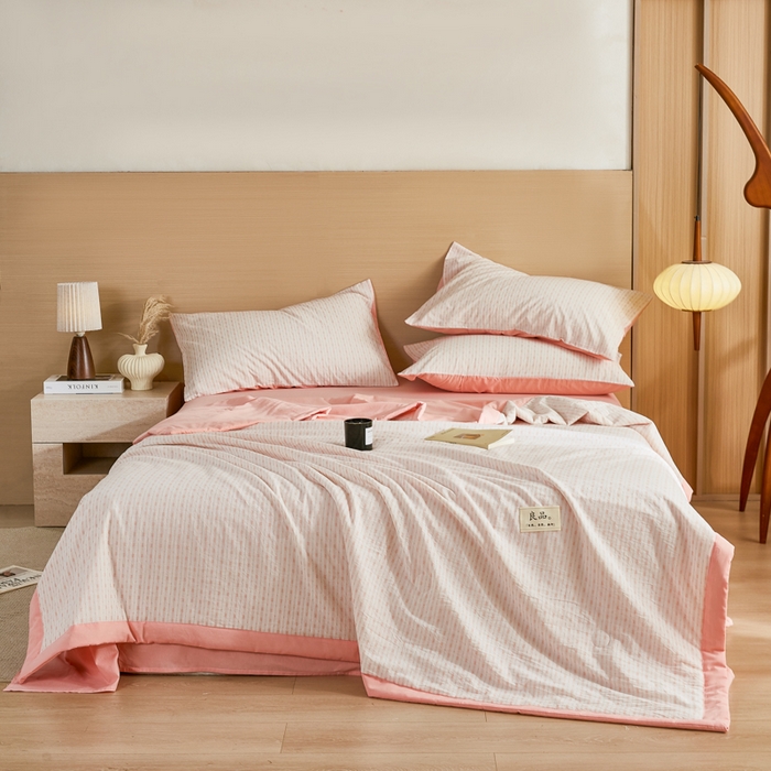 91家纺网 家纺一手货源 找家纺 （总）鸣升家纺 2026新款全棉纯棉麦香提花系列大豆夏被夏凉被空调被