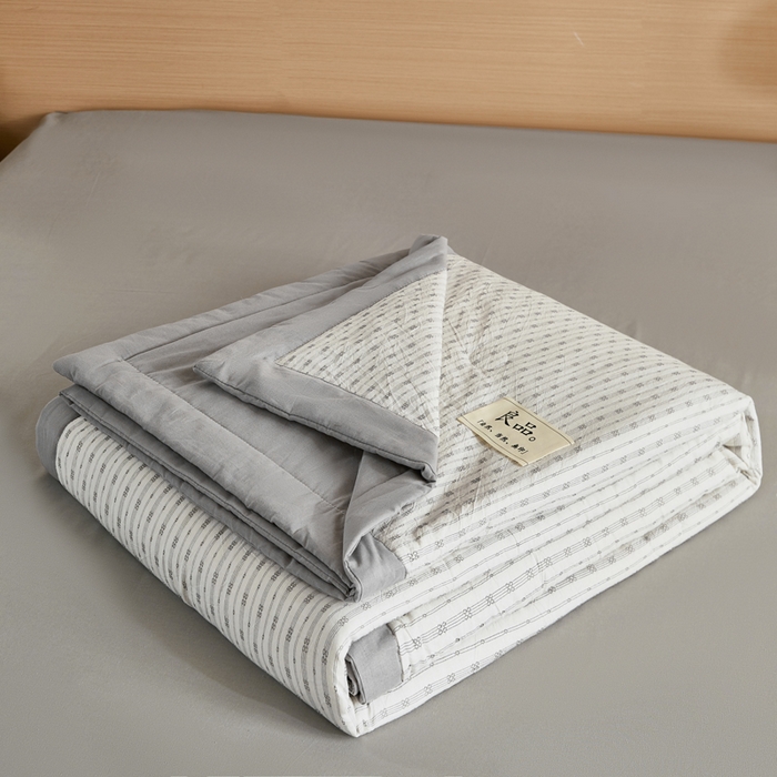 91家纺网 家纺一手货源 找家纺 鸣升家纺 2026新款全棉纯棉麦香提花系列大豆夏被夏凉被空调被 麦香提花简约灰