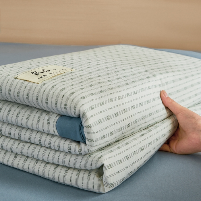 91家纺网 家纺一手货源 找家纺 鸣升家纺 2026新款全棉纯棉麦香提花系列大豆夏被夏凉被空调被 麦香提花简约绿