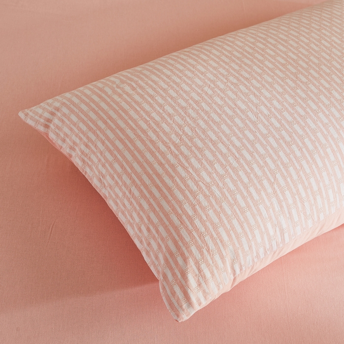 91家纺网 家纺一手货源 找家纺 鸣升家纺 2026新款全棉纯棉麦香提花系列大豆夏被夏凉被空调被 麦香提花条纹粉