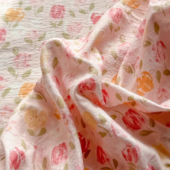 91家纺网 家纺一手货源 找家纺 丝芙妮家居 2026新款四季皱皱棉柔软透气不闷汗木棉床笠单件三件套-系列三 春之约