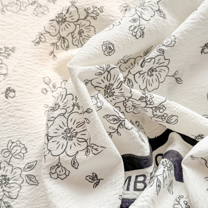 91家纺网 家纺一手货源 找家纺 丝芙妮家居 2026新款四季皱皱棉柔软透气不闷汗木棉床笠单件三件套-系列三 素描花海