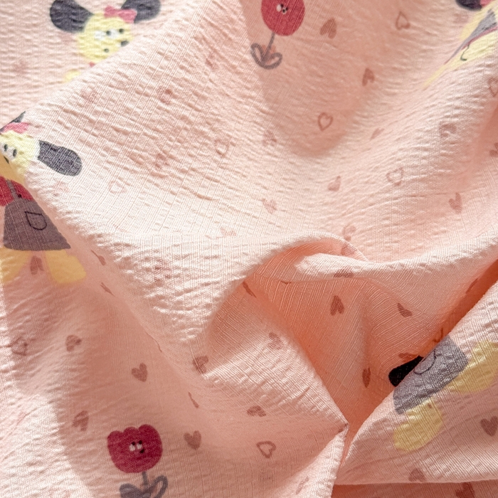 91家纺网 家纺一手货源 找家纺 丝芙妮家居 2026新款四季皱皱棉柔软透气不闷汗木棉床笠单件三件套-系列三 花枝狗狗