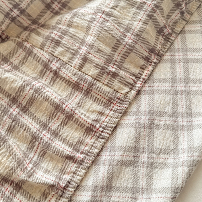 91家纺网 家纺一手货源 找家纺 丝芙妮家居 2026新款四季皱皱棉柔软透气不闷汗木棉床笠单件三件套-系列三 浅川织格