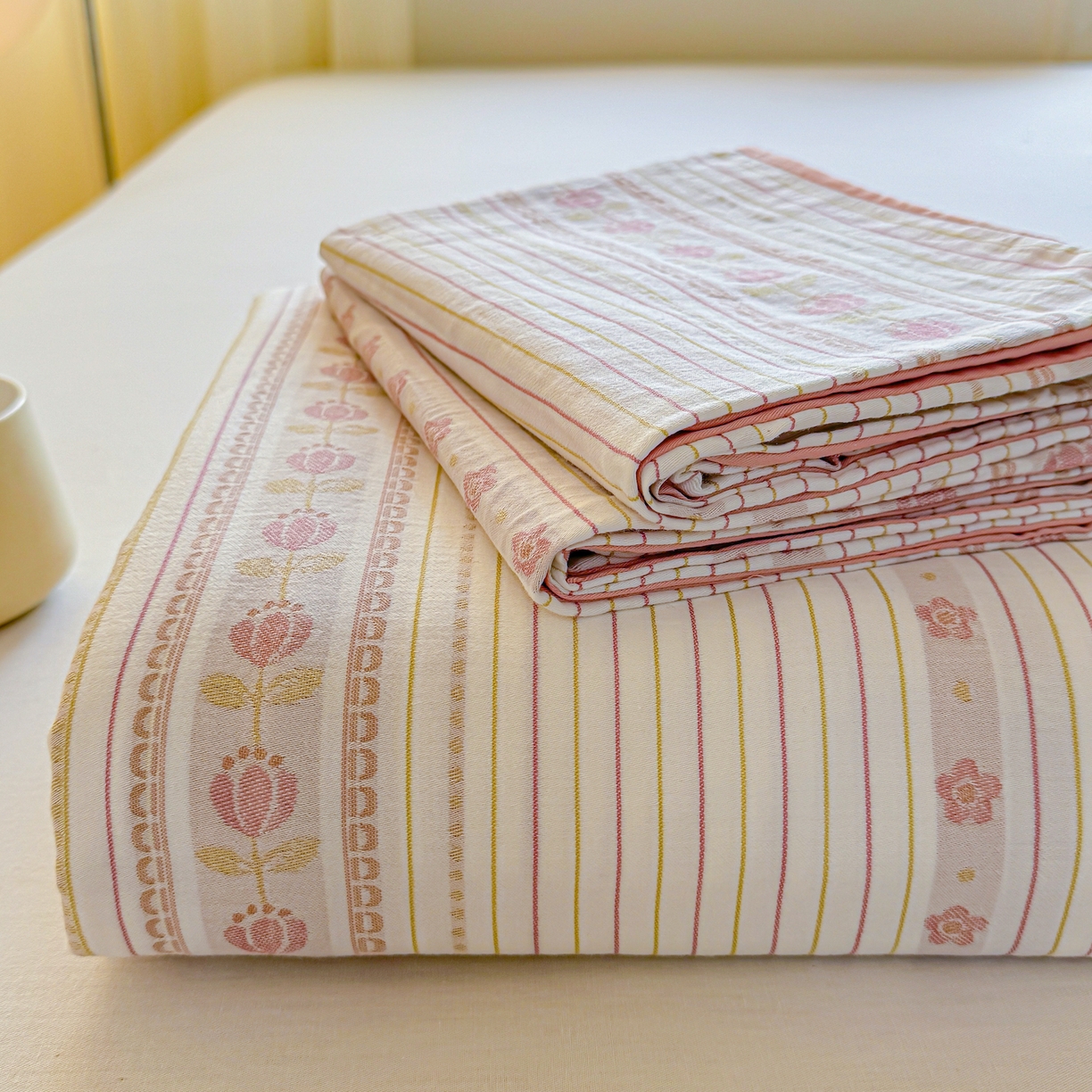 91家纺网 家纺一手货源 找家纺 （总）灰鲸 2026新款全棉纯棉色织提花床单单床单床单单件