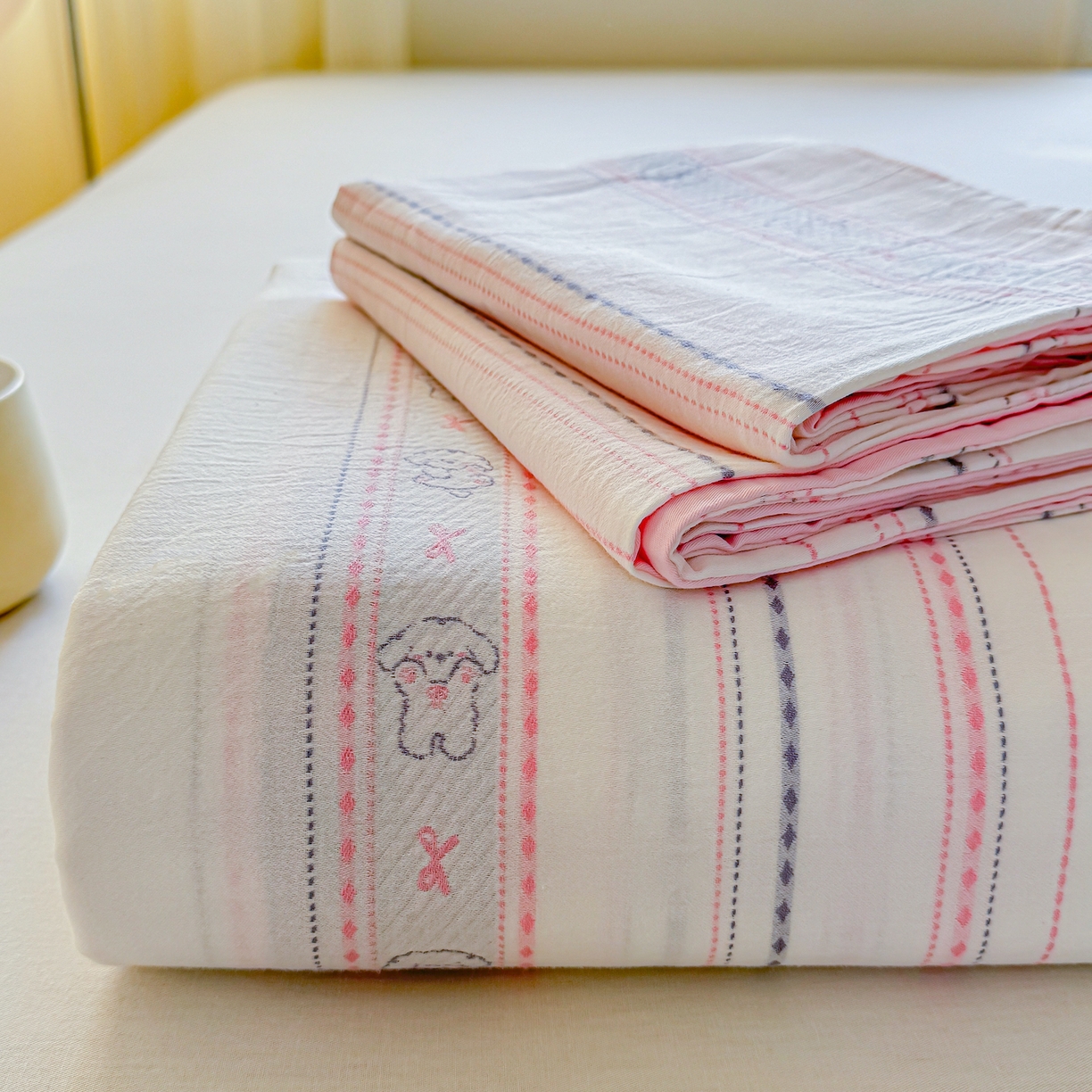 91家纺网 家纺一手货源 找家纺 （总）灰鲸 2026新款全棉纯棉色织提花床单单床单床单单件