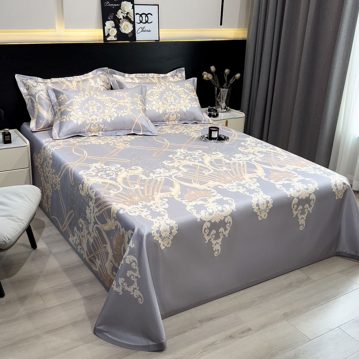 91家纺网 家纺一手货源 找家纺 （总）梵克保罗 2026春夏新款凉感冰丝凉席床单款凉席三件套