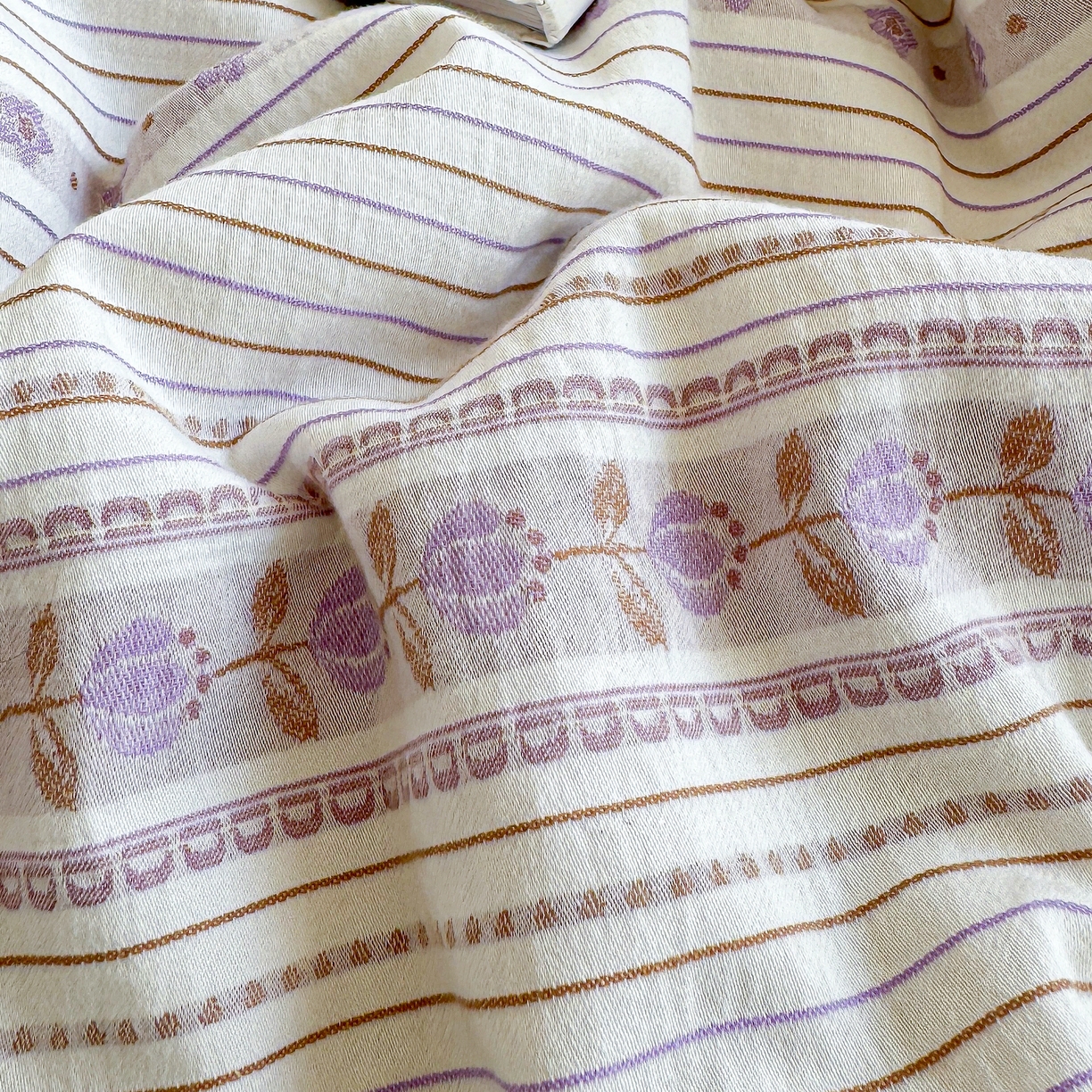 91家纺网 家纺一手货源 找家纺 灰鲸 2026新款全棉纯棉色织提花床单单床单床单单件 木槿-紫