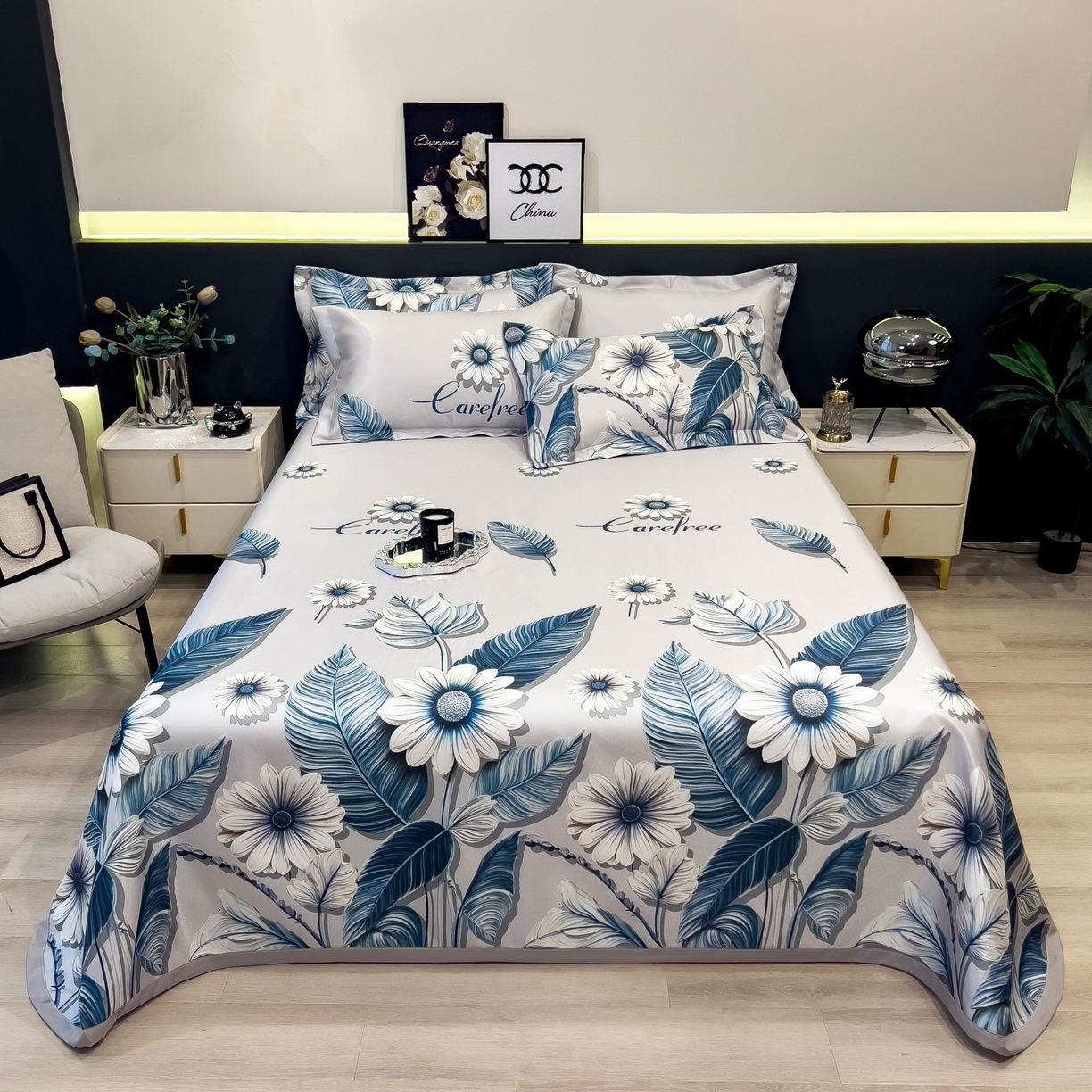 91家纺网 家纺一手货源 找家纺 （总）梵克保罗 2026春夏新款凉感冰丝凉席床单款凉席三件套