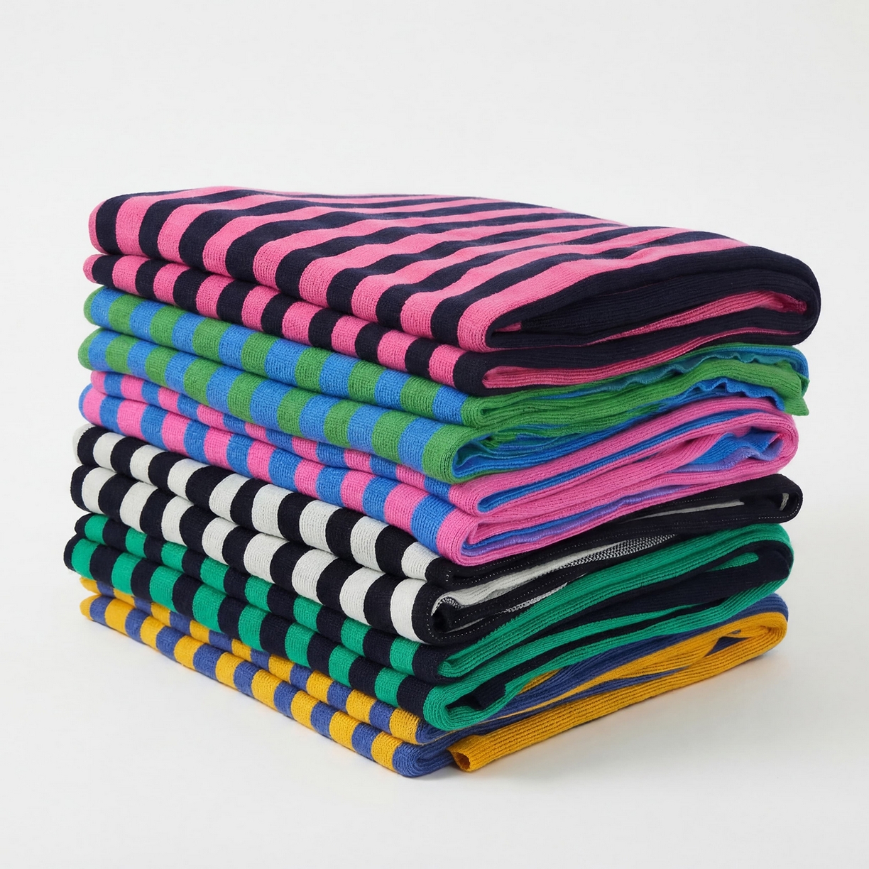 暖绵绵家纺 2026新款丝光棉撞色条纹盖毯-海文（本款券后/折后零售价不得低于162元） 组合图